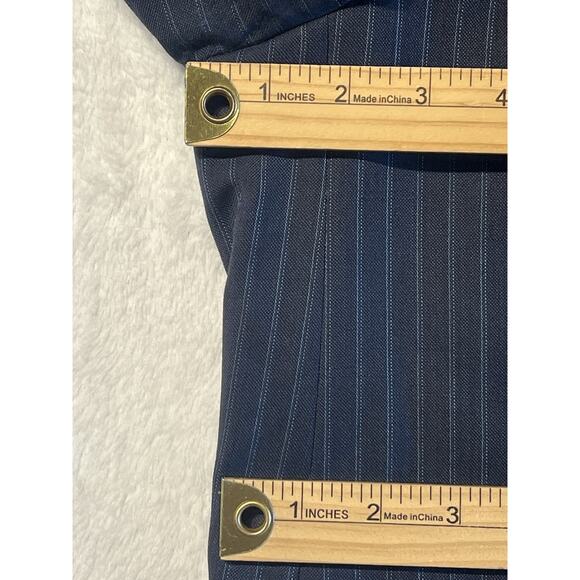 Burberry London 42R Navy Royal Cobalt Blue Multi-Stripe Designer Blazer Jacket - Picture 10 of 15